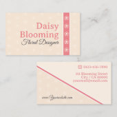 Schattige Daisy Pattern Pastel Licht Perzik Roze B Visitekaartje (Voorkant / Achterkant)
