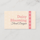 Schattige Daisy Pattern Pastel Licht Perzik Roze B Visitekaartje (Voorkant)