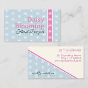 Schattige Daisy Pattern Pastel Lichtblauw Roze Blo Visitekaartje