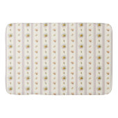 Schattige  Daisy Stripes Crème Wit Badmat (Voorkant)