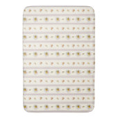 Schattige  Daisy Stripes Crème Wit Badmat (Voorkant Verticaal)