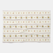Schattige Daisy Stripes Crème Wit Theedoek (Horizontaal)