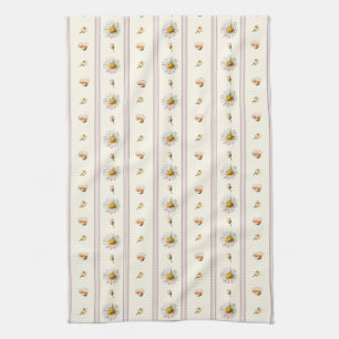 Schattige Daisy Stripes Crème Wit Theedoek