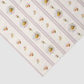 Schattige Daisy Stripes Crème Wit Tissuepapier (Detail)