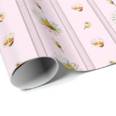 Schattige Daisy Stripes Roze Cadeaupapier (Rol Hoek)