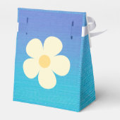 Schattige Daisy Turquoise Dank u Baby shower Bedankdoosjes (Achterkant)