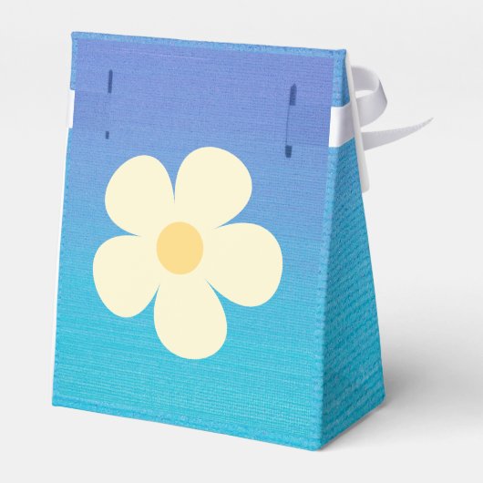 Schattige Daisy Turquoise Dank u Baby shower Bedankdoosjes (Achterkant)