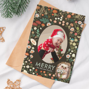 Schattige Daisy Woodland Animal Forest Feestdagenkaart