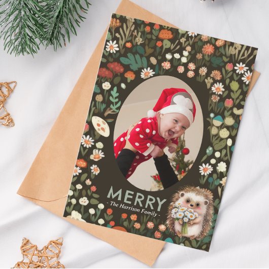 Schattige Daisy Woodland Animal Forest Feestdagenkaart