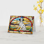 Schattige Dalmatiër Glas-in-lood Kaart (Gele Bloem)