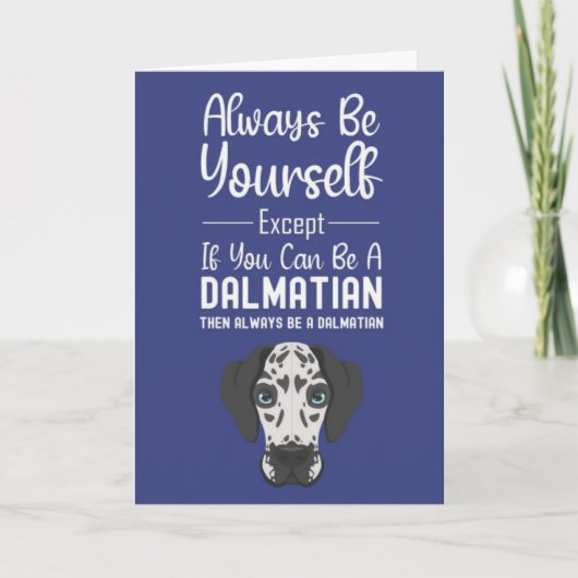 Schattige Dalmatiër Kaarten Puppy Blauw Grappige H (Voorkant)