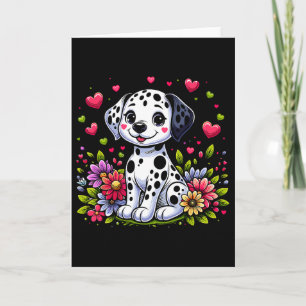 Schattige Dalmatiër Met Hartjes Dalmatiër Valentij Kaart