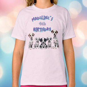 Schattige Dalmatiër Puppies Meisje Verjaardag T-shirt