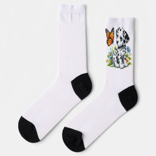 Schattige Dalmatiër/Vlinder vrienden Sokken (Links)