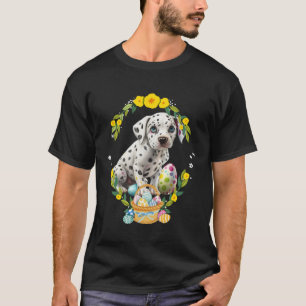 Schattige Dalmatische Hond Dalmation Puppy Bloemig T-shirt