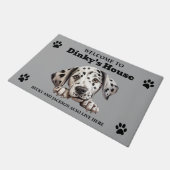 Schattige Dalmatische hond Deurmat (Schuin)