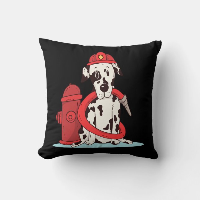 Schattige Dalmatische Puppy Brandweer Hond Brandwe Kussen (Voorkant)