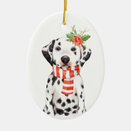 Schattige Dalmatische Puppy First Holiday Ornament