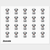 Schattige Dalmatische Puppy Sticker: Schattigee Sp Ronde Sticker (Vel)