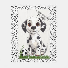 Schattige Dalmatische Puppy Voetbal Kunst Fleece Deken