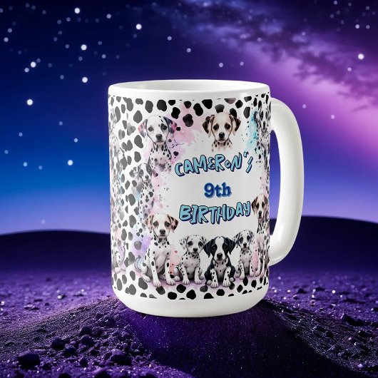 Schattige Dalmatische Puppy Waterverf Verjaardag Koffiemok