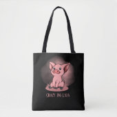 schattige dame voegt tekst toe tote bag (Voorkant)