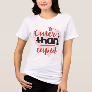 Schattige dan Cupido moderne Valentijnsdag typogra Tri-Blend Shirt