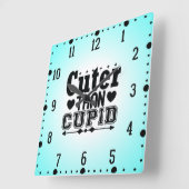 Schattige dan Cupido - Valentijnsdag Vierkante Klok (Hoek)