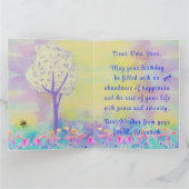 Schattige Dancing Dog Waterverf Art Happy Birthday Kaart (Binnen)