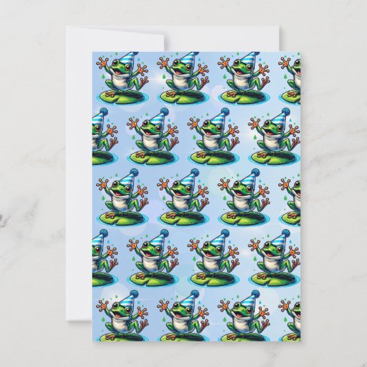 Schattige Dancing Frog Boy's Verjaardagsfeest Kaart (Achterkant)