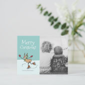 Schattige Dancing Rendier - Kerst vakantie Briefka Feestdagenkaart (Staand voorkant)
