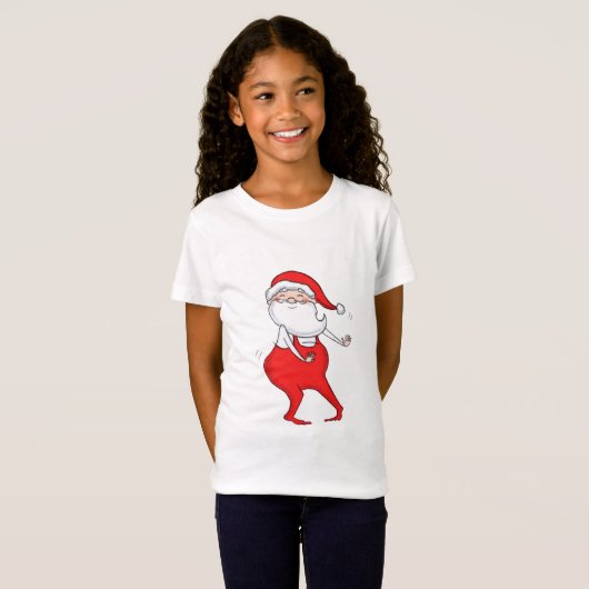 Schattige Dancing Santa Clause Kerstmis T-shirt (Voorkant volledig)