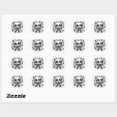 Schattige Dancing Skeleton Funny Kawaii Halloween  Ronde Sticker (Vel)