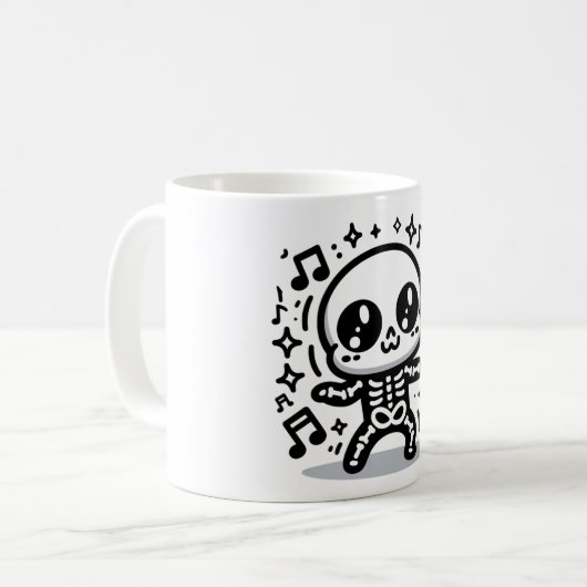 Schattige Dancing Skeleton Halloween Mok Kawaii Sp (Voorkant links)