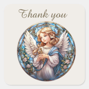 Schattige dank je Angel Vierkante Sticker