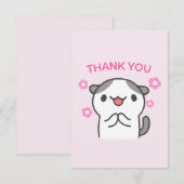 Schattige dank je Cat Kaart (Voorkant / Achterkant)