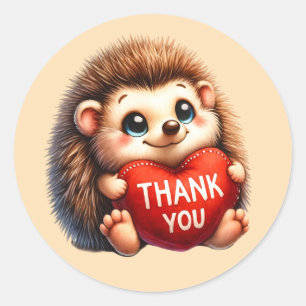 Schattige Dank je egel Ronde Sticker