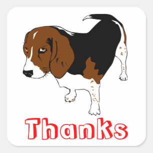 Schattige Dank Je Wel Beagle Puppies Hond Grappige Vierkante Sticker