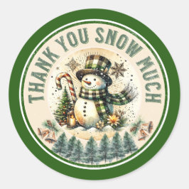 Schattige dank je wel Snow Ronde Sticker