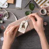 Schattige "Dank je wel" teddybeer voor baby shower Cadeaulabel