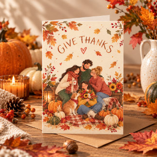 Schattige dank je wel Thanksgiving vakantie groet Kaart