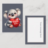 Schattige dank u bericht toevoegen Koala beer Notitiekaartje (Voorkant / Achterkant)
