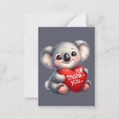 Schattige dank u bericht toevoegen Koala beer Notitiekaartje (Voorkant)
