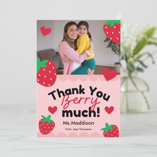 Schattige dank u Berry veel Wenskaart Feestdagenkaart (Staand voorkant)