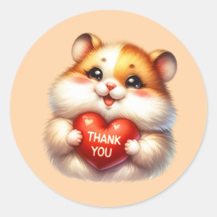 Schattige Dank u Hamster Ronde Sticker
