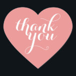 SCHATTIGE DANK U HART SEAL modern eenvoudig koraal Hart Sticker<br><div class="desc">Een schattige kleine DANK U sticker die kan worden gebruikt voor elke gelegenheid - bruiloft,  baby shower,  geboortekaartje,  afstuderen,  handgemaakte ambachtelijke artikelen of kleding voor kleine zakelijke verpakkingen enz... </div>