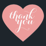 SCHATTIGE DANK U HART SEAL modern eenvoudig koraal Hart Sticker<br><div class="desc">Een schattige kleine DANK U sticker die kan worden gebruikt voor elke gelegenheid - bruiloft,  baby shower,  geboortekaartje,  afstuderen,  handgemaakte ambachtelijke artikelen of kleding voor kleine zakelijke verpakkingen enz... </div>