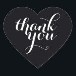 SCHATTIGE DANK U HART SEAL modern eenvoudig zwart Hart Sticker<br><div class="desc">Een schattige kleine DANK U sticker die kan worden gebruikt voor elke gelegenheid - bruiloft,  baby shower,  geboortekaartje,  afstuderen,  handgemaakte ambachtelijke artikelen of kleding voor kleine zakelijke verpakkingen enz... </div>