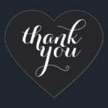 SCHATTIGE DANK U HART SEAL modern eenvoudig zwart Hart Sticker<br><div class="desc">Een schattige kleine DANK U sticker die kan worden gebruikt voor elke gelegenheid - bruiloft,  baby shower,  geboortekaartje,  afstuderen,  handgemaakte ambachtelijke artikelen of kleding voor kleine zakelijke verpakkingen enz... </div>
