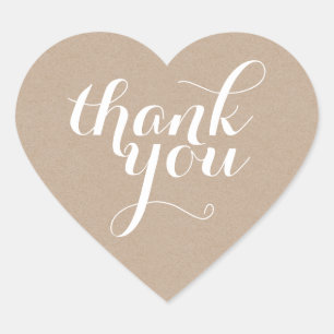 SCHATTIGE DANK U HART SEAL modern plain eco kraft Sticker